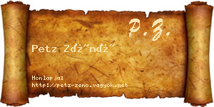 Petz Zénó névjegykártya